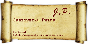 Jaszovszky Petra névjegykártya